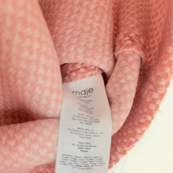 NEW Maje Pink Tweed Mini Dress Gold Button Shift Size 42 US 10 $495 - Picture 10 of 12